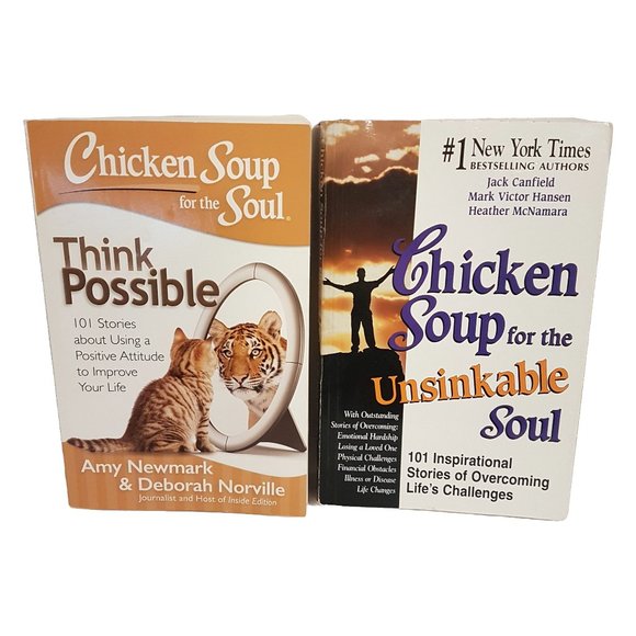 Book Set of 2 Chicken Soup for the Soul Books Unsinkable Soul & Think Possible - Picture 1 of 13